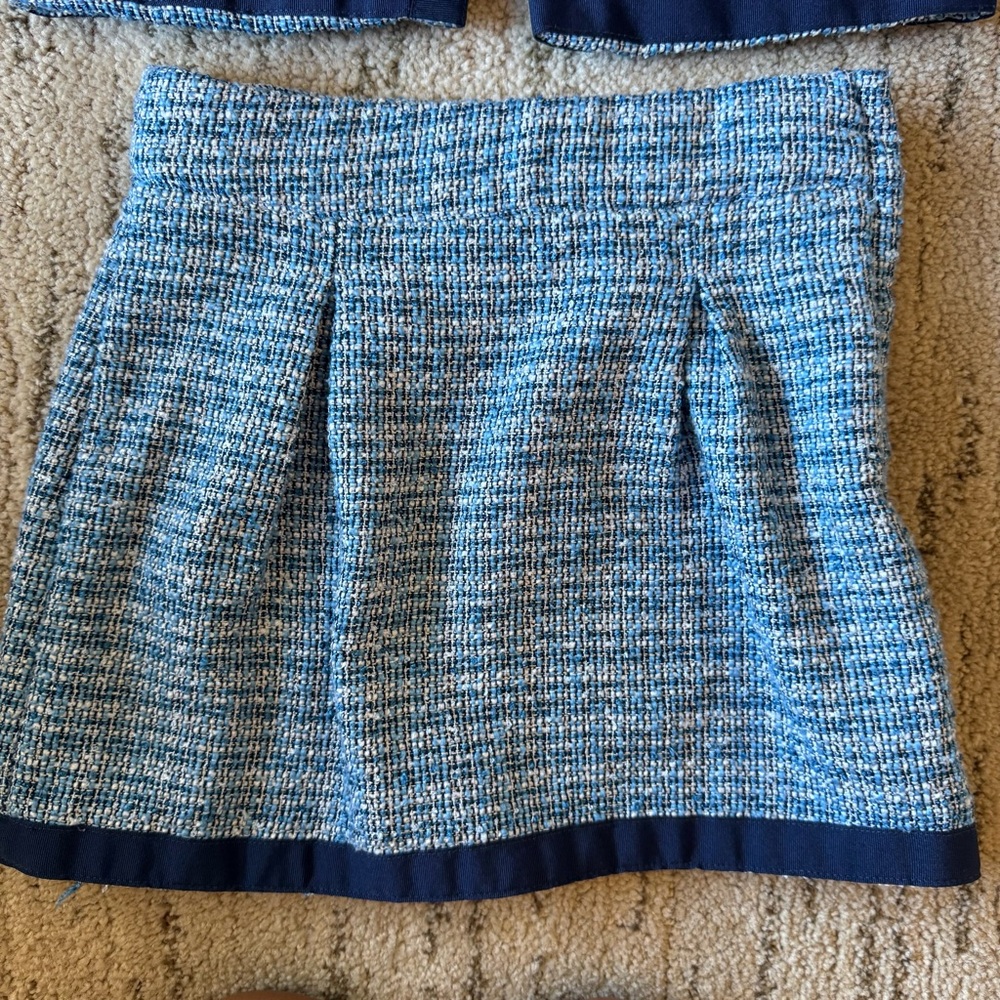 Janie and Jack Blue Tweed Skirt Set - Picture 2 of 7